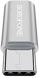 Адаптер-переходник Borofone BV4 Micro USB - USB Type-C Silver - миниатюра 5