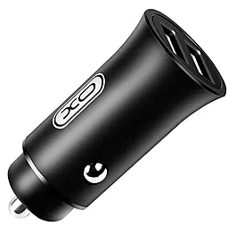 Автомобільний зарядний пристрій XO CC15 Double USB 2.1A Black