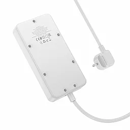 Сетевой фильтр (удлинитель) Hoco AC8A 1.5м 3 розетки 3USB-A/USB-C с выключателем белый белый - миниатюра 3