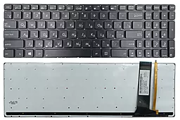 Клавиатура для ноутбука Asus N56 N56V N76 N76V N550 N750 Q550 R501 R750 черная без рамки подсветка Прямой Enter Original PRC (AENJ8901010) Black