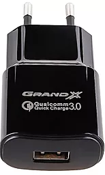 Сетевое зарядное устройство с быстрой зарядкой Grand-X 18w QC3.0 home charger + micro USB cable black (CH-550BM) - миниатюра 2