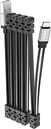 Кабель USB Hoco U103 Magnetic Absorption Charging Data Lightning Cable Black - миниатюра 2