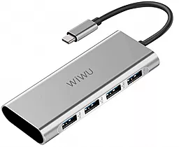 USB Type-C хаб WIWU Adapter Apollo USB-C -> 4xUSB3.0 HUB Gray (A440)