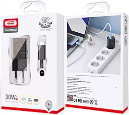Сетевое зарядное устройство XO CE05 30W QC/PD USB-C-A + USB-C - Lightning Cable Brown - миниатюра 4