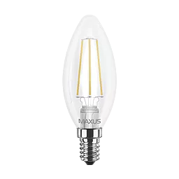 Светодиодная лампа MAXUS филамент C37 4W яркий свет E14 (1-LED-538) - миниатюра 2