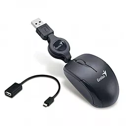 Компьютерная мышка Genius Micro Traveler With OTG Cable for Android Black Black - миниатюра 2