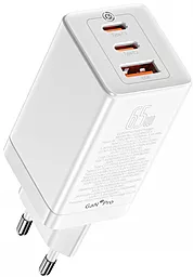 Сетевое зарядное устройство Baseus GaN3 Pro 65W 1xUSB/2xUSB-C Ports + USB C-C 100W Cable White (CCGP050102)