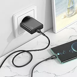 Сетевое зарядное устройство Hoco N37 20w PD USB-C home charger black - миниатюра 7