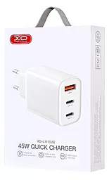 Сетевое зарядное устройство XO L117 45w PD/QC 2xUSB-C/USB-A ports fast charging + USB-C to Lightning cable white - миниатюра 4