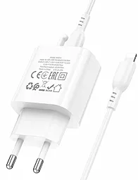 Сетевое зарядное устройство Borofone BA81A 20w PD USB-C + USB-C/Lightning cable white - миниатюра 5