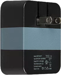 Мережевий зарядний пристрій TYLT Wall Travel Charger 4,2A Dual USB Port Black-Gray (USBTC42BL-EUK) - мініатюра 2