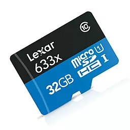 Карта памяти Lexar microSDHC 32GB 633x Class 10 UHS-I U1 + SD-адаптер (LSDMI32GBBEU633A) - миниатюра 2