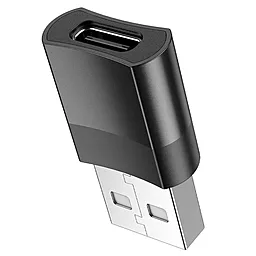 Адаптер-перехідник Hoco UA17 M-F 2.0 USB-A -> USB Type-C Black - мініатюра 2