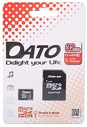 Карта памяти Dato microSDHC 32GB Class 10 UHS-I U1 + SD-адаптер (DT_CL10/32GB-RA) - миниатюра 3
