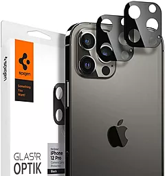 Защитное стекло Spigen Optik camera lens (2шт) iPhone 12 Pro Black (AGL01807)