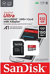 Карта памяти SanDisk microSDXC Ultra 512GB UHS-I A1 Class 10 + SD-adapter (SDSQUAC-512G-GN6MA) - миниатюра 3