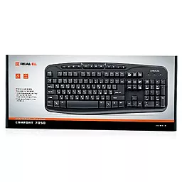 Клавиатура REAL-EL 7050 Comfort, USB, black Black - миниатюра 2