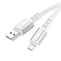Кабель USB Hoco X85 Strength 2.4A micro USB Cable White - миниатюра 2