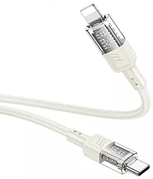 Кабель USB PD Hoco U129 Spirit transparent charging 27w 3a 1.2m USB Type-C - Lightning cable beige - миниатюра 3