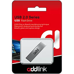 Флешка AddLink U20 64GB USB 2.0 (ad64GBU20T2) Titanium - миниатюра 3