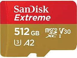 Карта пам'яті SanDisk 512 GB microSDXC UHS-I U3 V30 A2 Extreme + SD-Adapter (SDSQXAV-512G-GN6MA)