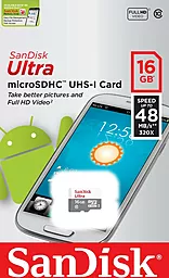 Карта пам'яті SanDisk microSDHC 16GB Ultra Class 10 UHS-I (SDSQUNB-016G-GN3MN) - мініатюра 3