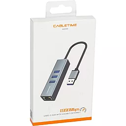 Мультипортовый USB-A хаб CABLETIME 4-in-1 grey (CA913374) - миниатюра 4