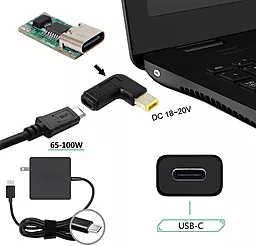 Переходник USB Type-C на DC 11x4.5mm Lenovo square + PD Triger 20V - миниатюра 6