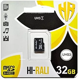 Карта пам'яті Hi-Rali MicroSDHC 32GB UHS-I U3 Class 10 (HI-32GBSD10U3-00)