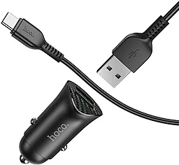 Автомобильное зарядное устройство с быстрой зарядкой Hoco Z39 Farsighted 18W 3.4A + USB Type-C Cable Black - миниатюра 5