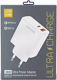 Сетевое зарядное устройство Luxe Cube 36w PD/QC USB-A/USB-C ports home charger white - миниатюра 2