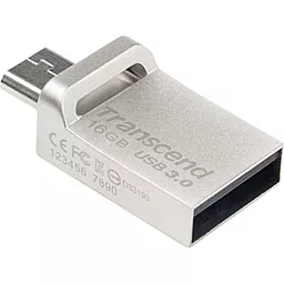 Флешка Transcend 16GB JetFlash OTG 880 Metal Silver USB 3.0 (TS16GJF880S) - миниатюра 3