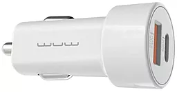 Автомобильное зарядное устройство WUW C139 20W 2.4A QC/PD USB-C-A car charger White - миниатюра 2