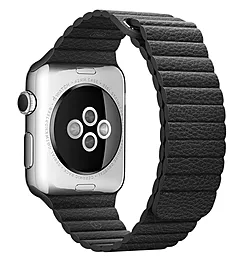Сменный ремешок для умных часов Apple Watch Leather Loop Band 42mm Black - миниатюра 2