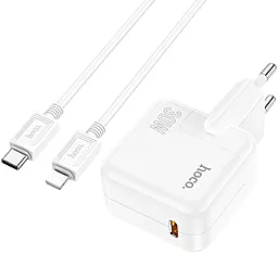 Сетевое зарядное устройство Hoco C112A Advantage 30W PD USB-C + USB-C-Lightning Cable White - миниатюра 4