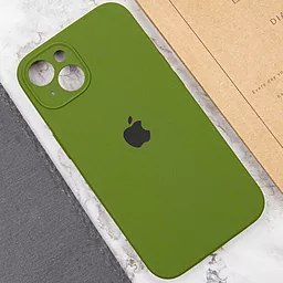 Чехол Silicone Case Full Camera для Apple iPhone 15 Plus Dark Olive - миниатюра 3
