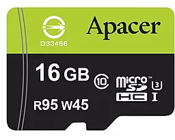 Карта пам'яті Apacer microSDHC 16GB Class 10 UHS-I U3 + SD-адаптер (AP16GMCSH10U3-R) - мініатюра 2