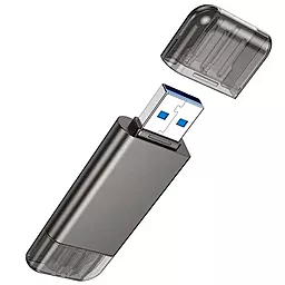 Кардридер Hoco HB39 USB/Type-C 3.0 high-speed card reader Grey - миниатюра 3