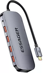 Мультипортовый USB Type-C хаб Essager Maple Harp 11-in-1 gray (EHB11-FQ0G-Z) - миниатюра 2