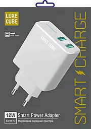 Сетевое зарядное устройство Luxe Cube Smart 12W 2.4A 2xUSB-A White (4826986900792) - миниатюра 3
