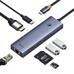 USB Type-C хаб Baseus 7-in-1 grey (B00052805813-00) - миниатюра 2