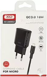 Сетевое зарядное устройство XO L92D 18W QC3.0 3A with + microUSB cable Black - миниатюра 5