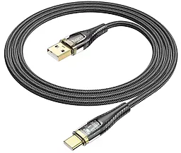 Кабель USB Hoco U121 Gold standard Transparent Discovery Edition charging 18w 3a 1.2m USB Type-C cable black - миниатюра 2