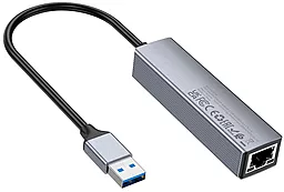 Мультипортовый USB-A хаб Hoco HB34 USB to 3xUSB 3.0 + RJ45 1000Mbps Black - миниатюра 3