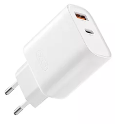 Мережевий зарядний пристрій XO L116 30w PD/QC USB-C/USB-A ports home charger + USB-C to lightning cable white - мініатюра 3