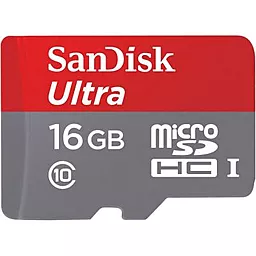 Карта пам'яті SanDisk microSDHC 16GB Ultra Class 10 UHS-I + SD-адаптер (SDSQUNC-016G-GN6IA) - мініатюра 2