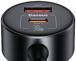 Автомобильное зарядное устройство Baseus High Efficiency Pro 30w PD/QC USB-C/USB-A ports 1-in-2 car charger black (C00455300121-00) - миниатюра 6