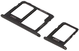 Слот (лоток) SIM-карти Samsung Galaxy J6 J600 / Galaxy J8 J810 та картки пам'яті Dual SIM, комплект 2 шт. Black