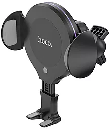 Автодержатель с беспроводной зарядкой Hoco автоматический infrared sensor Aspiring CA60 Black - миниатюра 2
