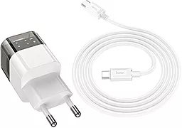 Сетевое зарядное устройство Hoco C125A 20W USB-C + USB-C-C Cable Black - миниатюра 3